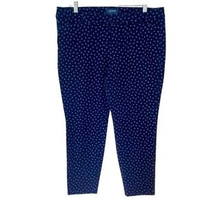 OLD NAVY‎ Mid Rise Pixie Pant Navy White Floral Print Ankle Length Spring Sz 14